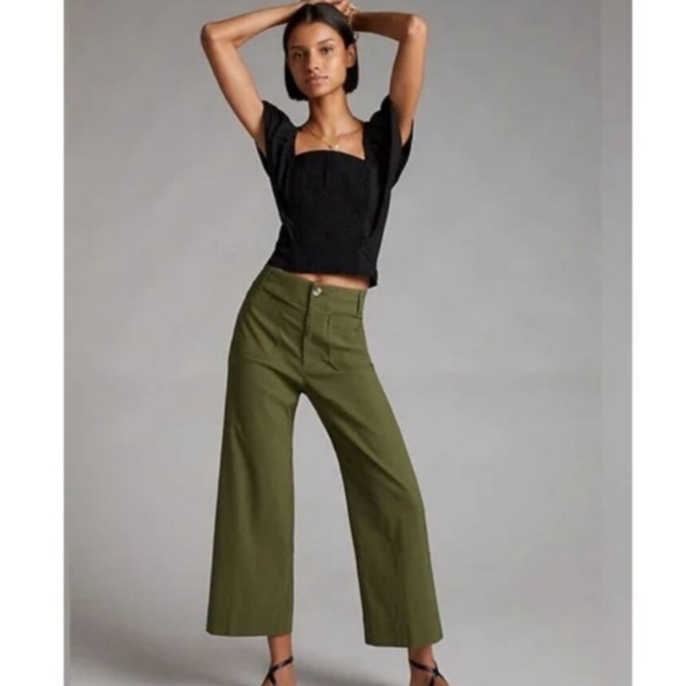 Maeve The  Colette Cropped Wide-Leg Pants
